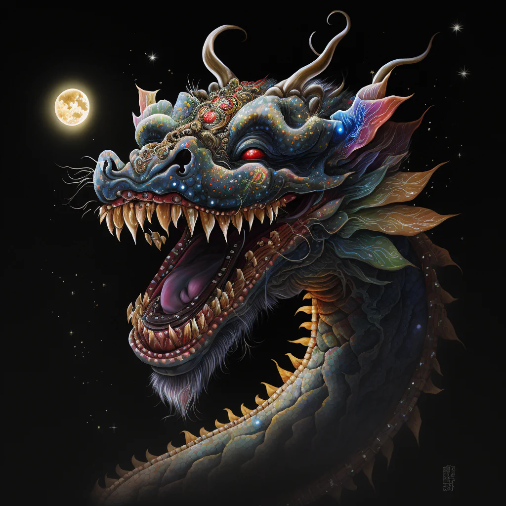 a lucky dragon smiling
