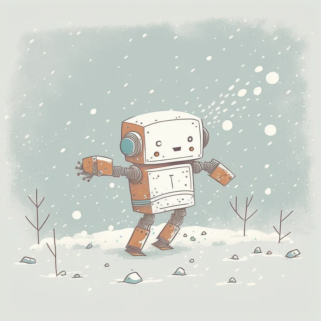 Christoph_C._Cemper_Cute_robot_dancing_in_the_snow_illustrated__16652a44-381d-4ebf-85c3-2f1e7ef34c3d