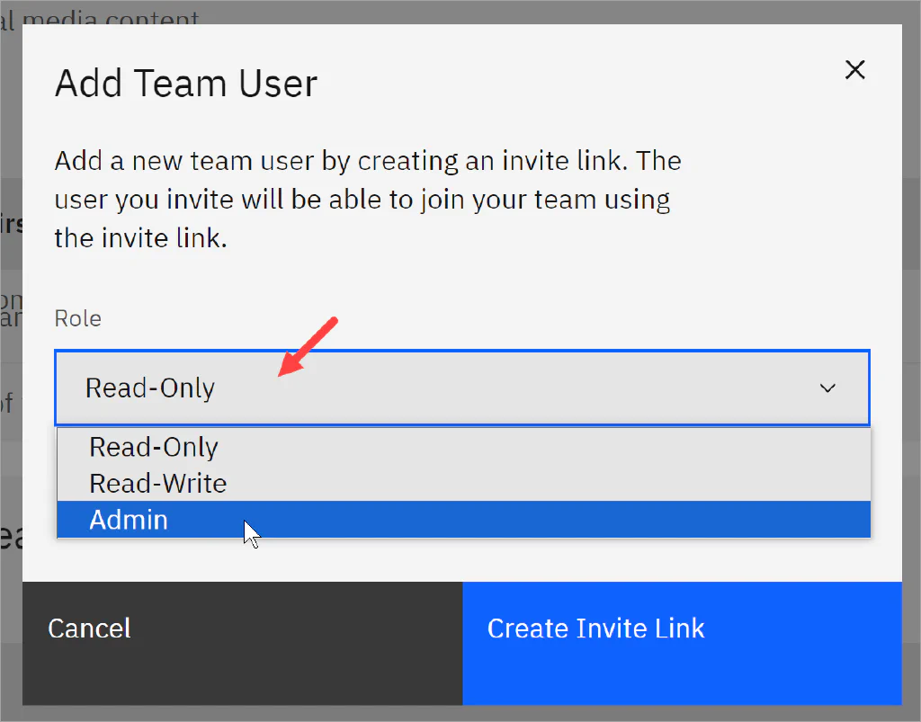 Select a user role