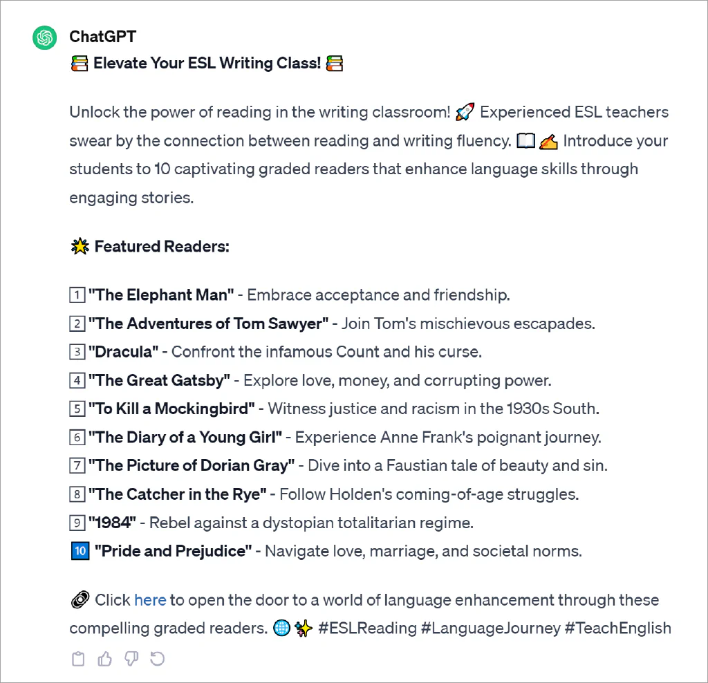 AIPRM Prompt Template-Ausgabe