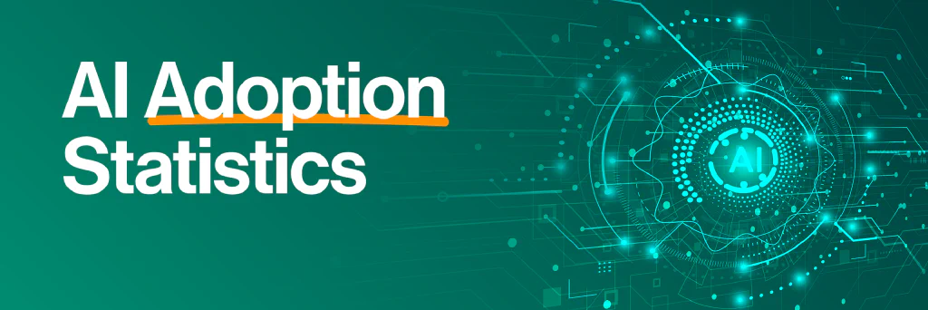 Feature image containing AI-related imagery alongside the title ‘AI Adoption Statistics’.