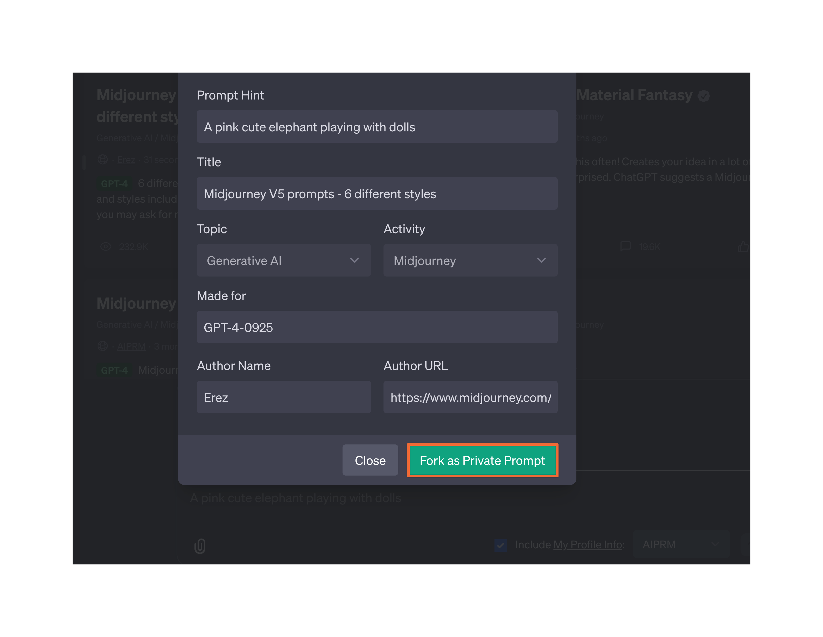 Prompt Forking · AIPRM