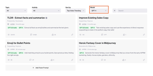 New model support in AIPRM