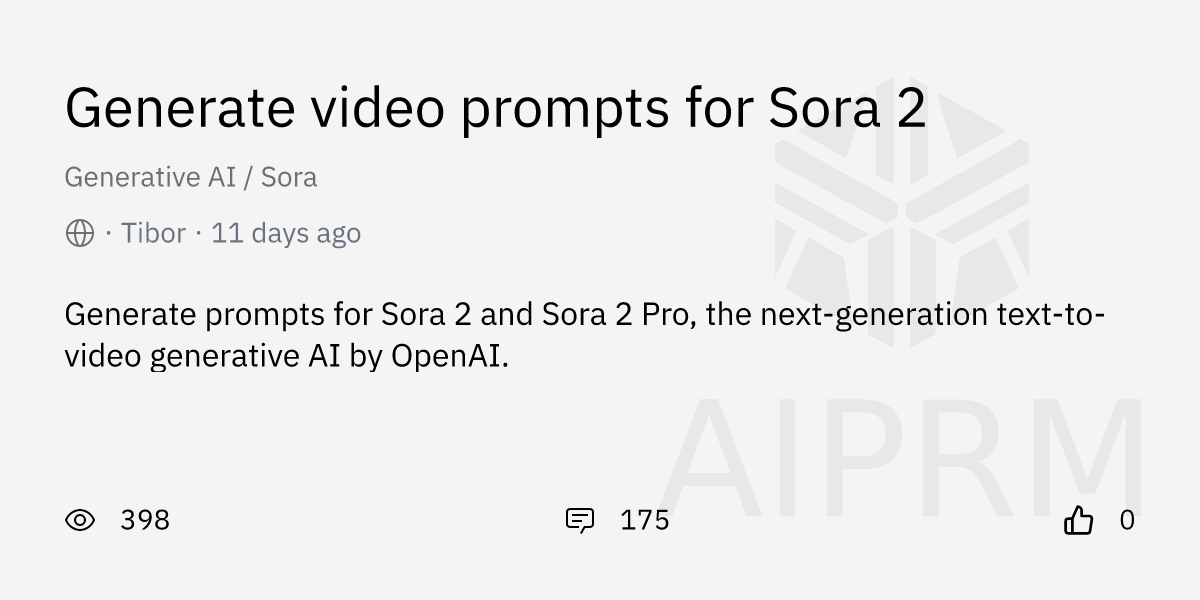 AIPRM Prompts for Sora 2