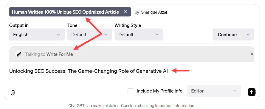 generate article