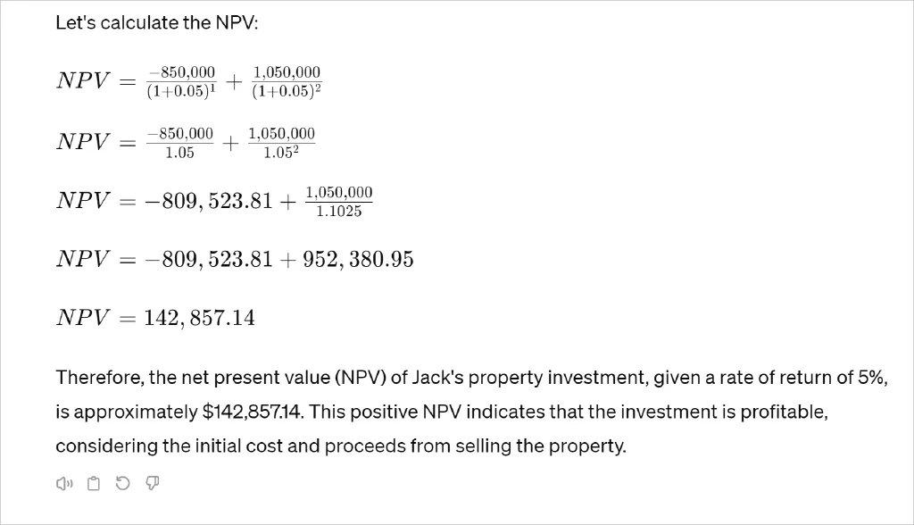 Solve NPV problem