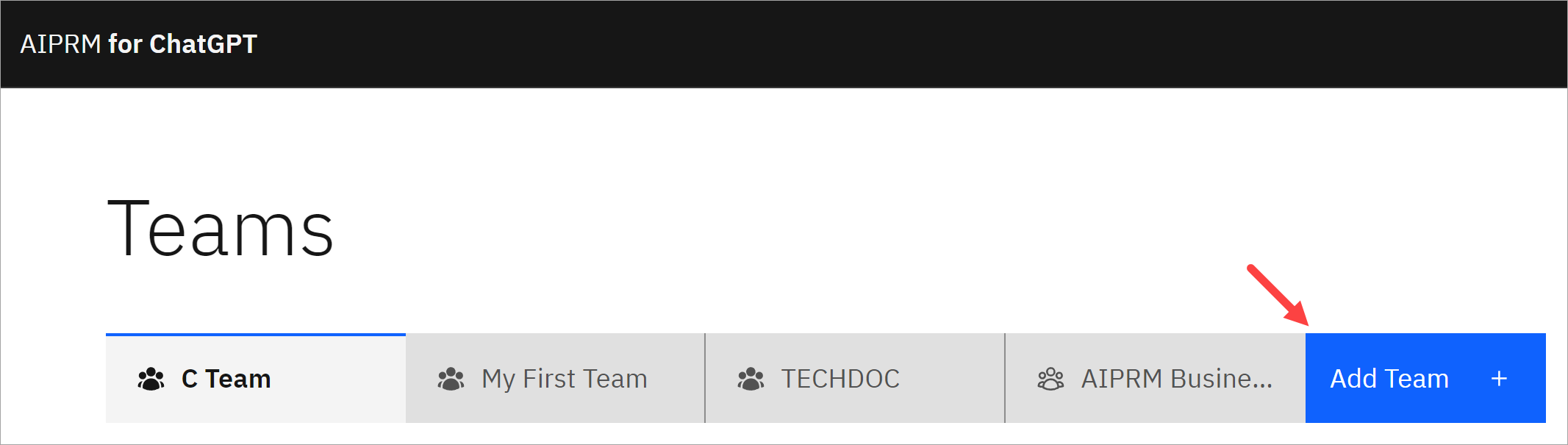 Create a Team · AIPRM